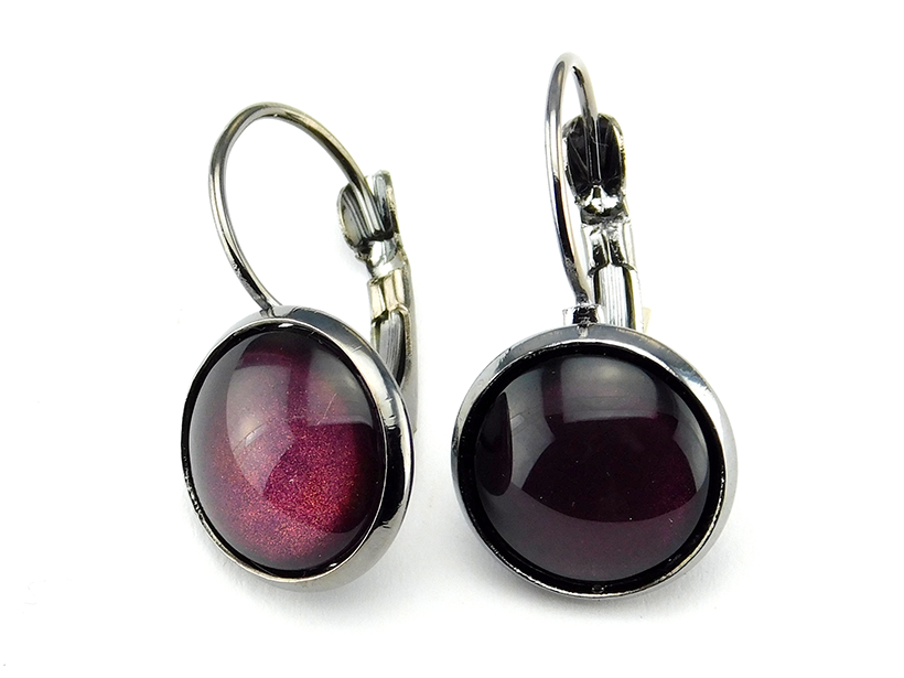 Klappohrringe "Wine Red"