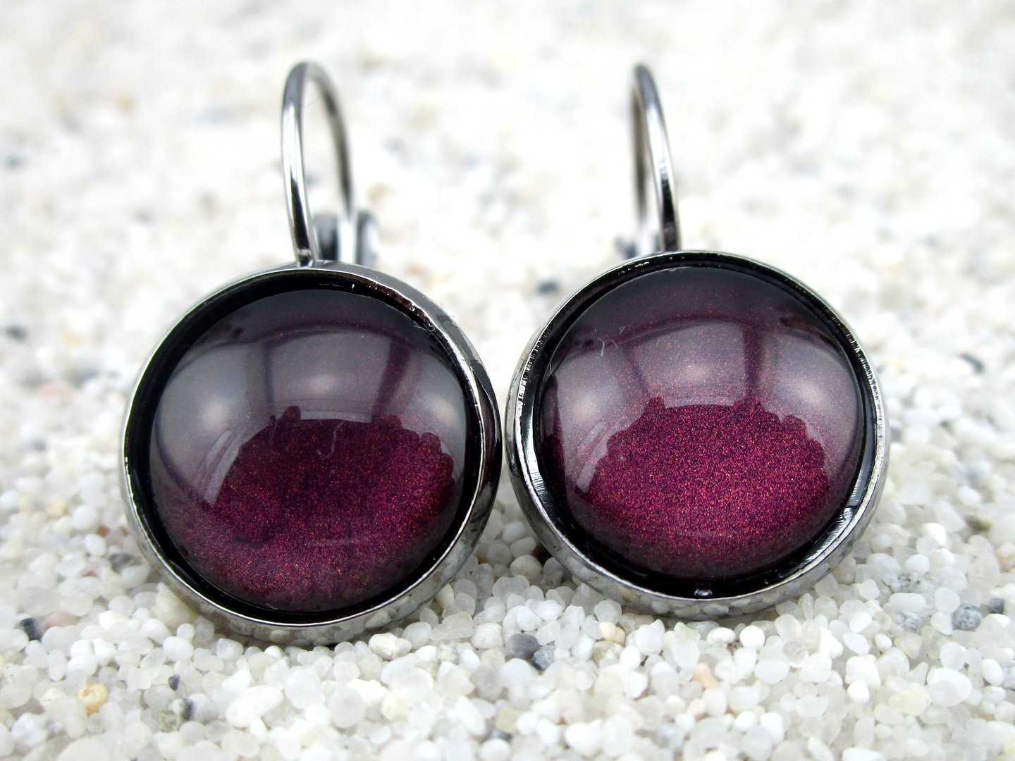 Klappohrringe "Wine Red"