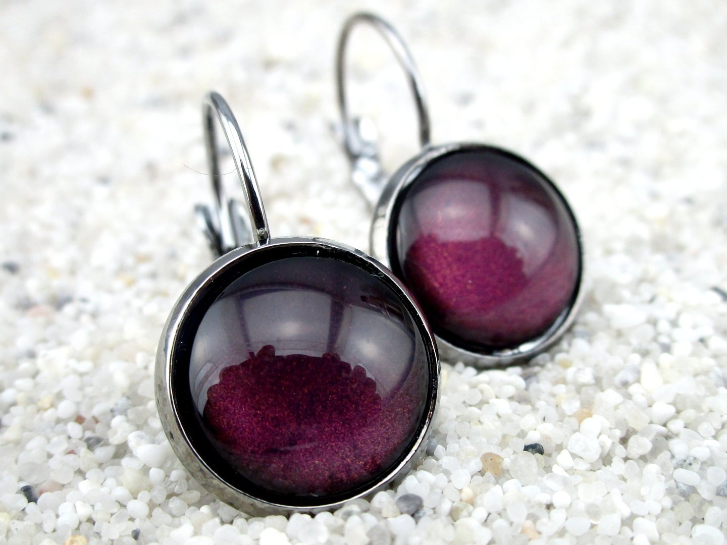 Klappohrringe "Wine Red"
