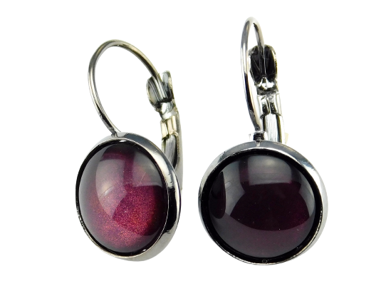 Klappohrringe "Wine Red"