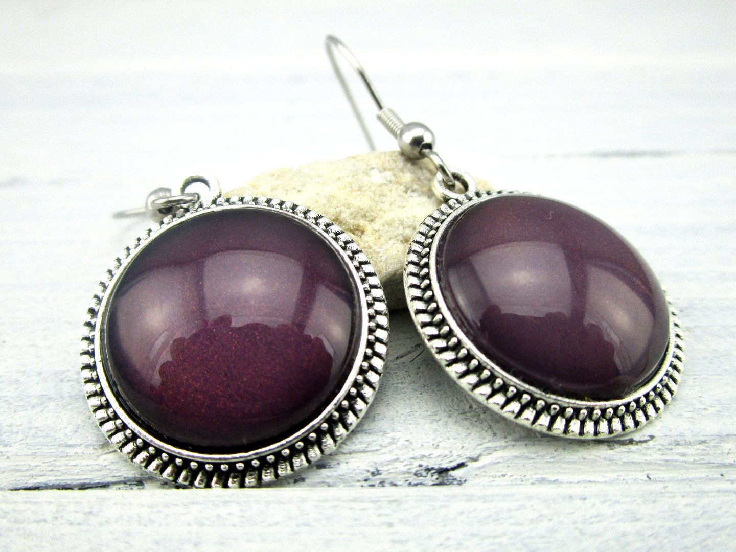 Cabochon Ohrringe "Pflaume"
