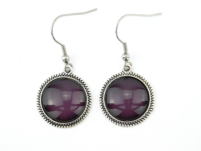 Cabochon Ohrringe "Pflaume"