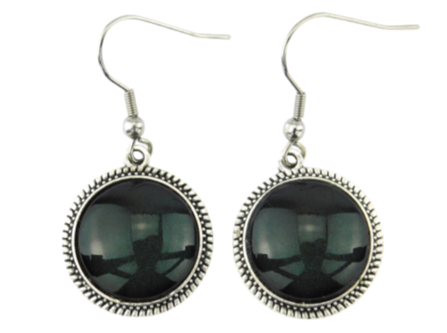 Cabochon Ohrringe "Dunkler Smaragd"