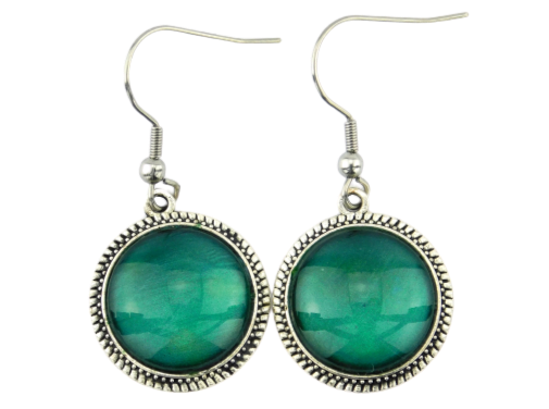 Cabochon Ohrringe "Ozeangrün"in Silber