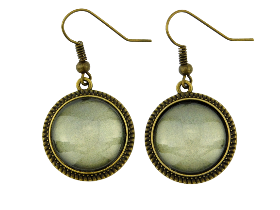 Cabochon Ohrringe "Lichtoliv" in Bronze