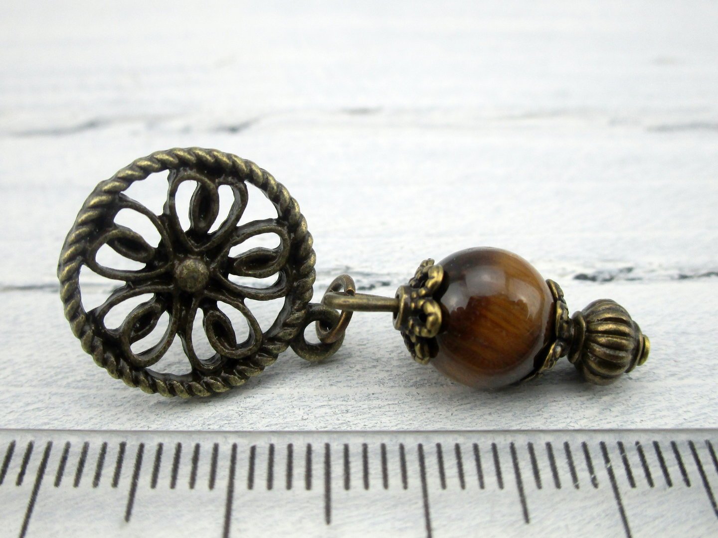 Vintage-Stil Ohrhänger "Julietta" mit Tigerauge