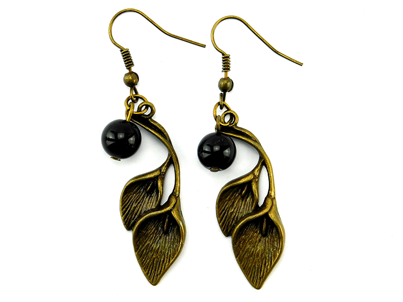 Vintage-Stil Ohrringe "Agatha" mit Onyxperle