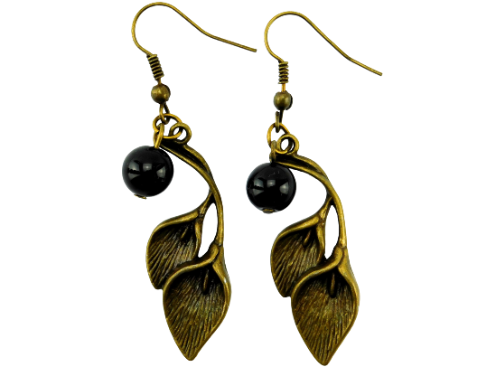 Vintage-Stil Ohrringe "Agatha" mit Onyxperle