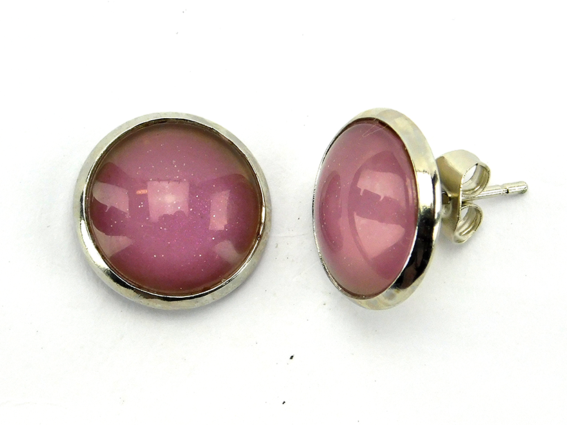 Ohrstecker "Rosé" in Silber 14mm