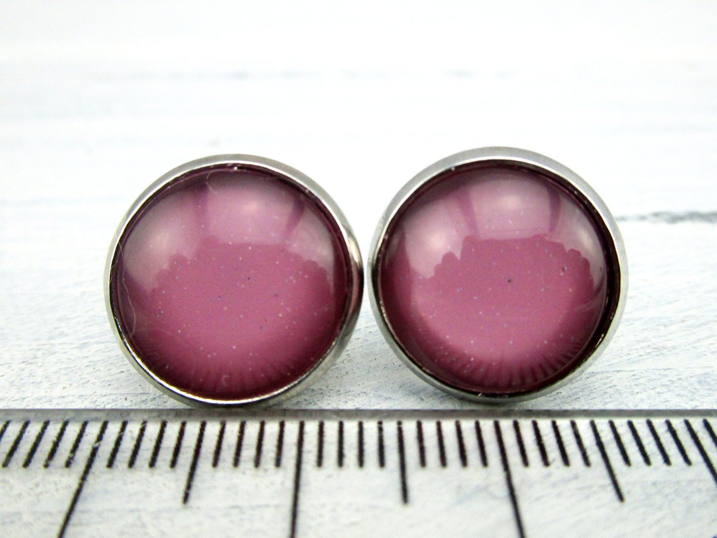 Ohrstecker "Rosé" in Silber 14mm