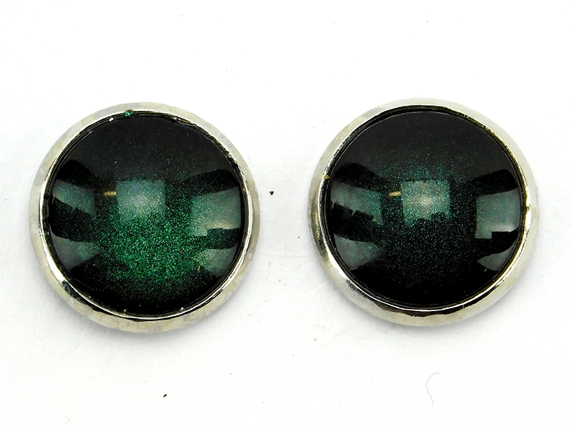 Ohrstecker "Dunkler Smaragd" in Silber 14mm
