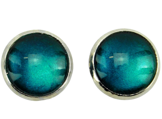 Ohrstecker "Türkisgrün" in Silber 14mm