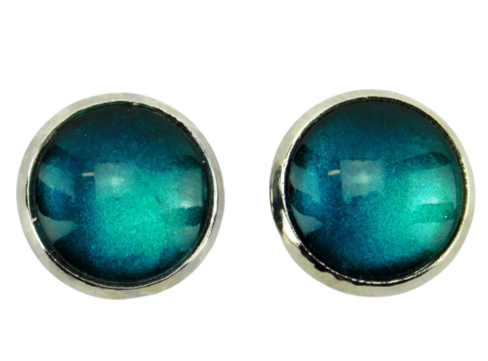 Ohrstecker "Türkisgrün" in Silber 14mm