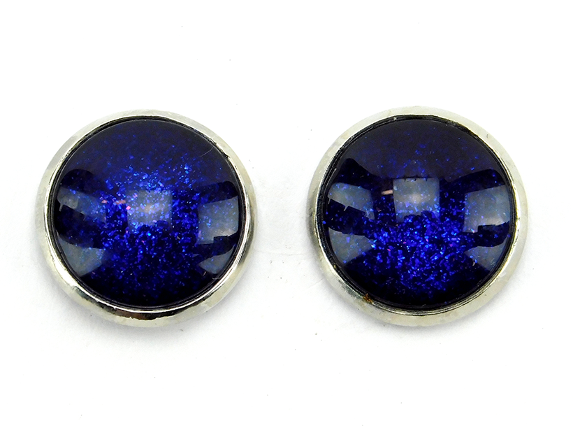 Ohrstecker "Mitternachtslila" in Silber 14mm