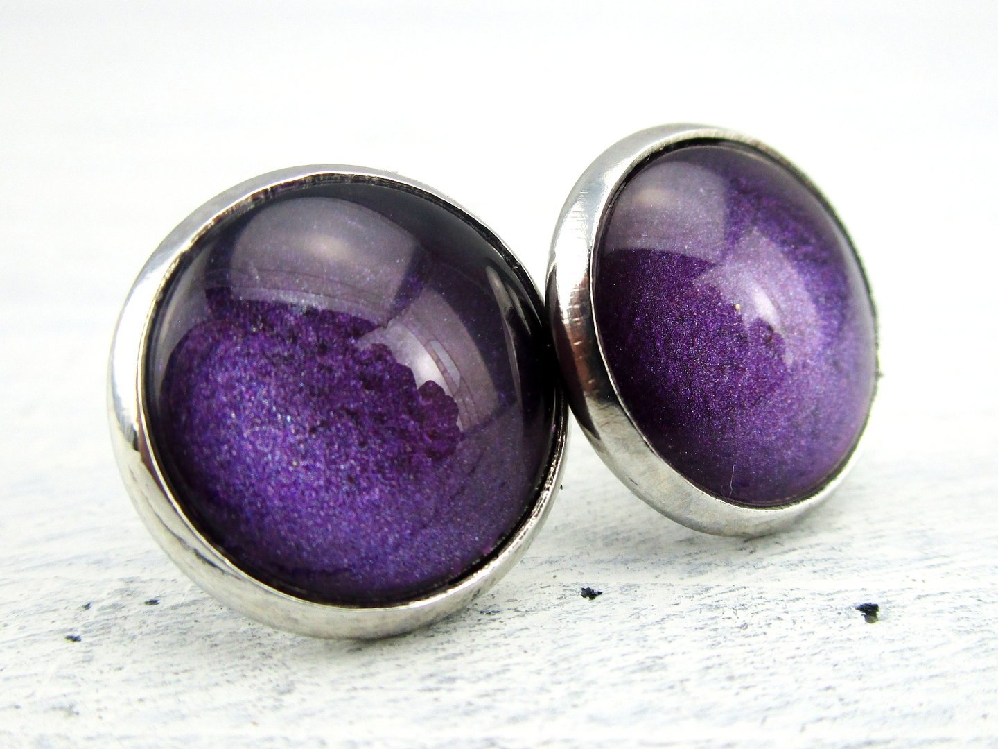 Ohrstecker "Veilchen" in Silber 14mm - Vintage Schmuckstübchen