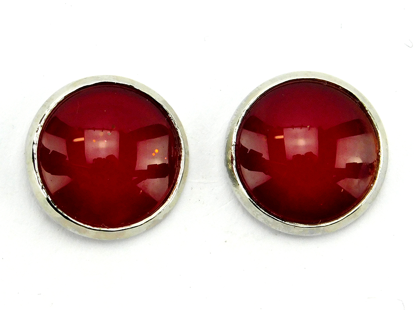 Ohrstecker "Kirschrot" in Silber 14mm