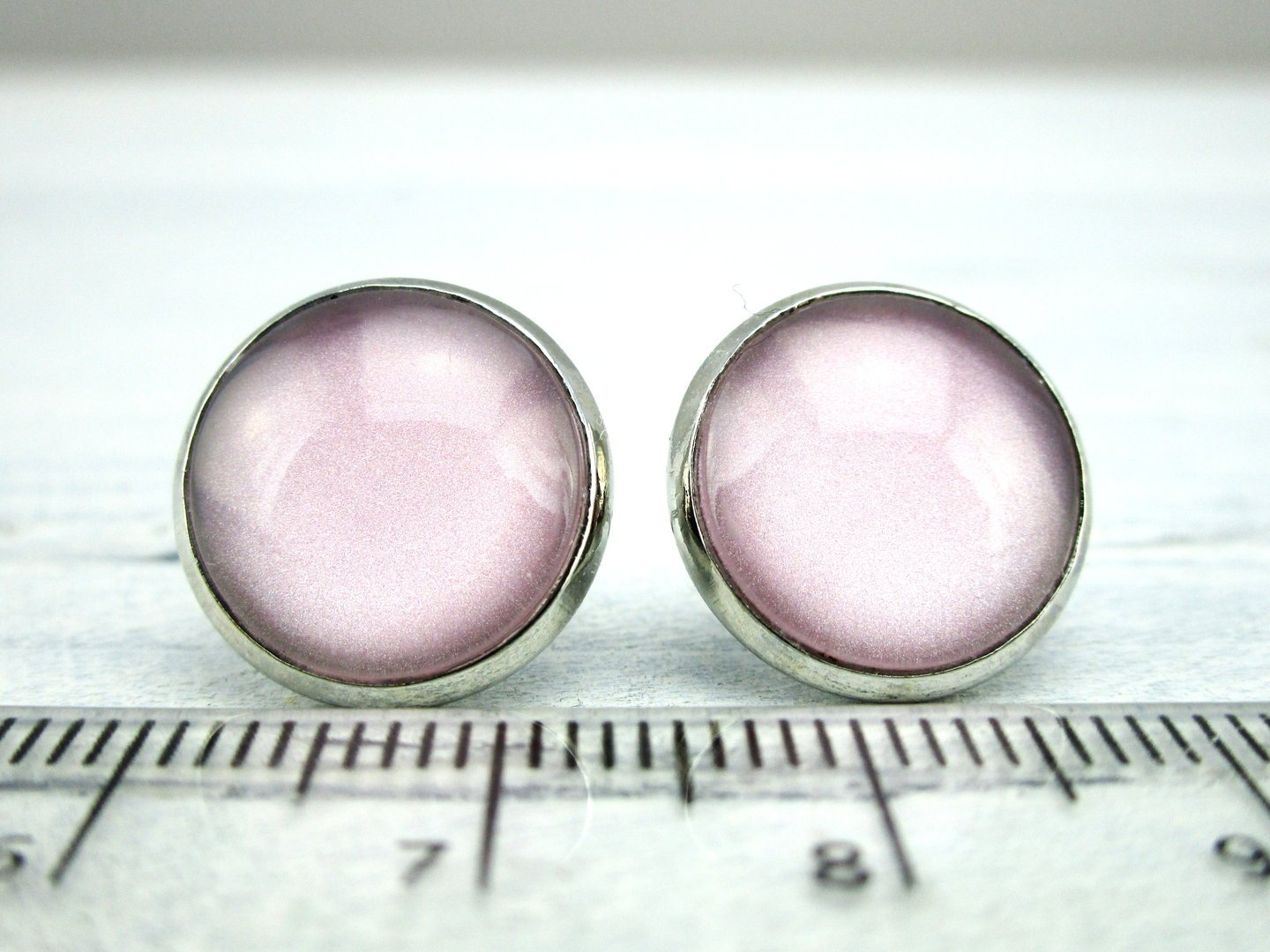 Ohrstecker "Pastellrosa" in Silber 14mm