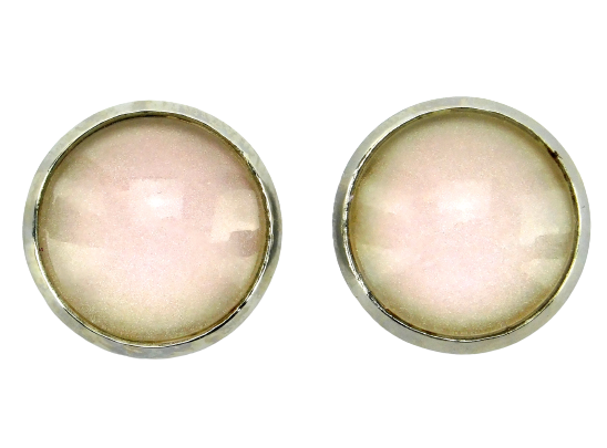 Ohrstecker "Pastellrosa" in Silber 14mm