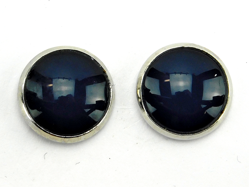Ohrstecker "Prussian Blue" in Silber 14mm