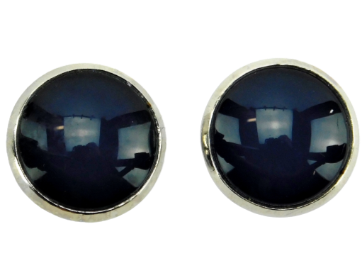 Ohrstecker "Prussian Blue" in Silber 14mm