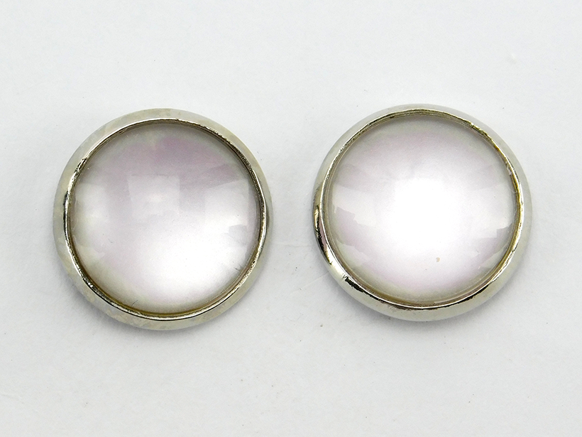 Ohrstecker "Pastellrosa Mattiert" in Silber 14mm