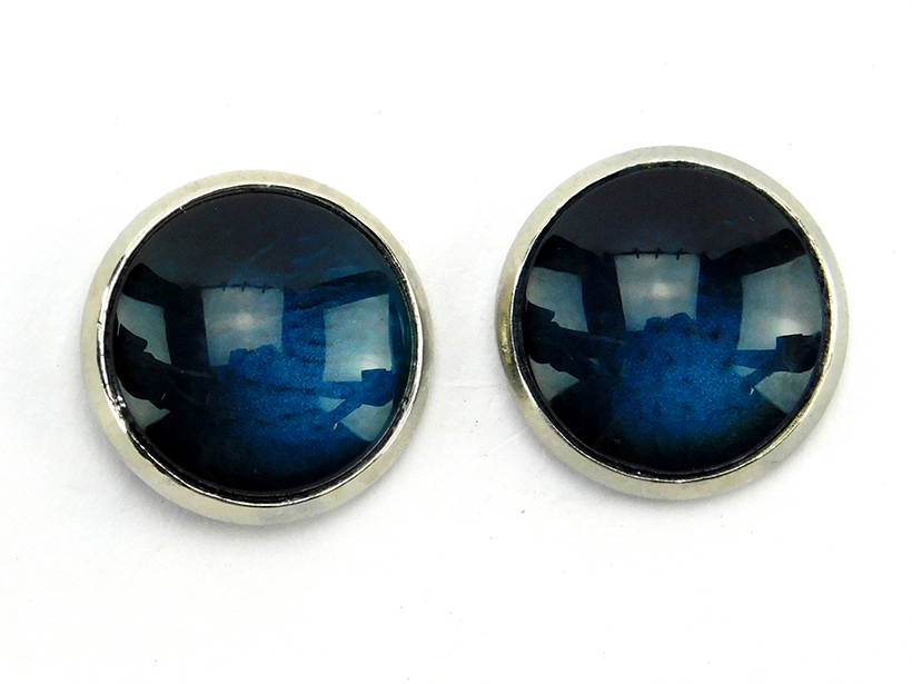 Ohrstecker "Mermaidblue" in Silber 14mm