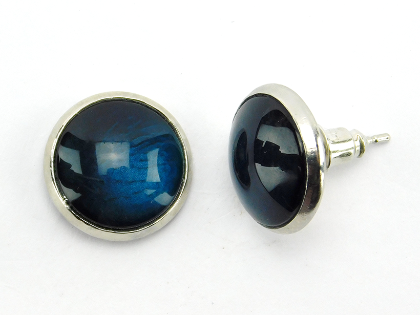 Ohrstecker "Mermaidblue" in Silber 14mm