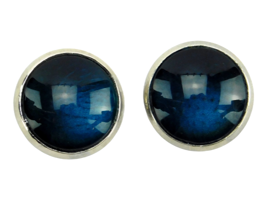 Ohrstecker "Mermaidblue" in Silber 14mm
