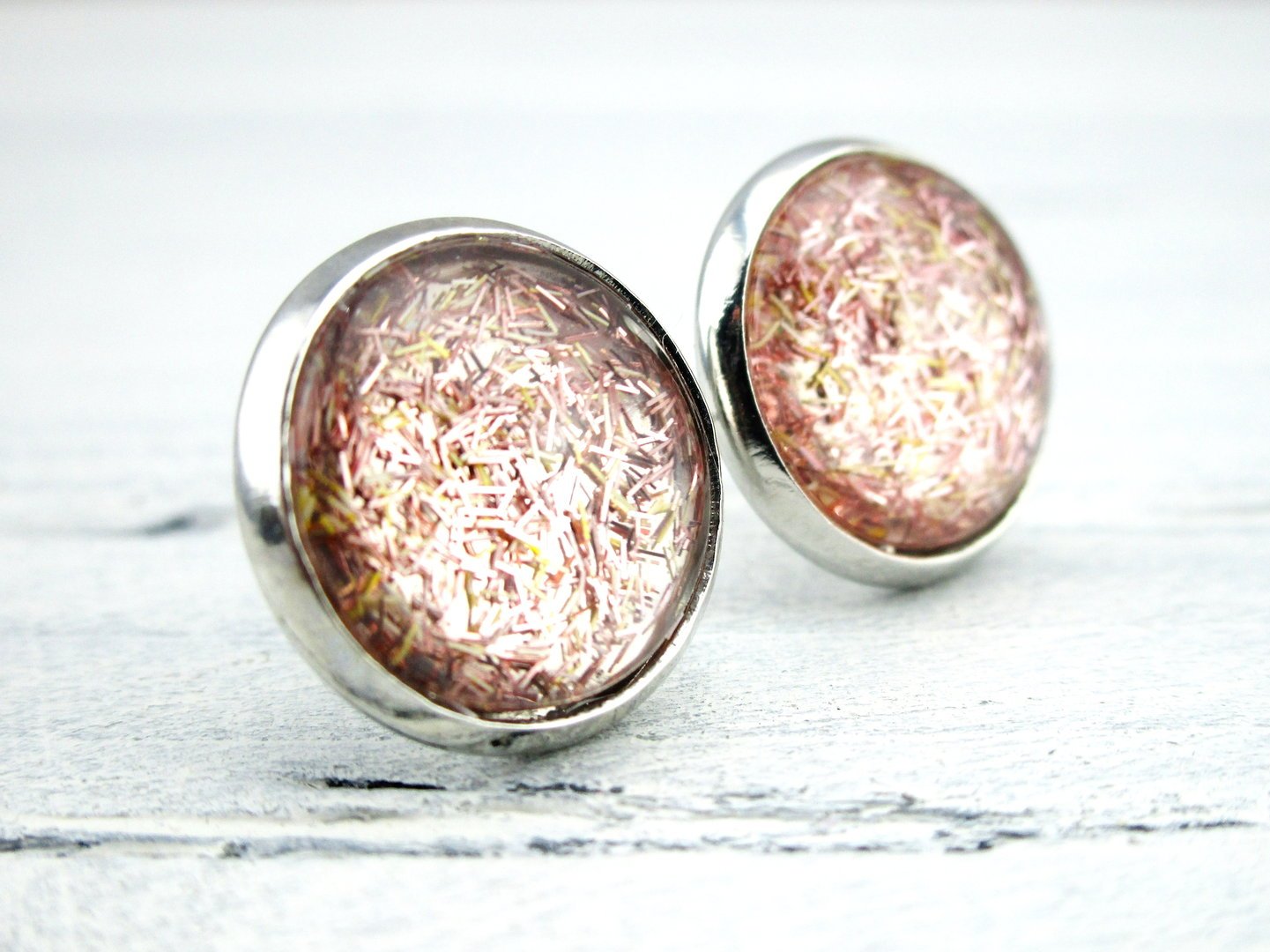 Ohrstecker "Einhornhaar" in Silber 14mm