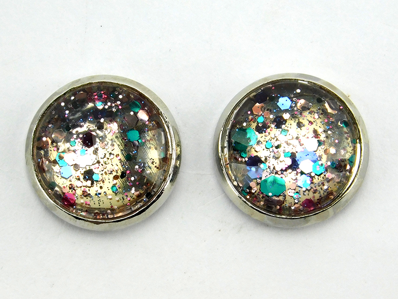 Ohrstecker "Glitzerkonfetti Hell" in Silber 14mm