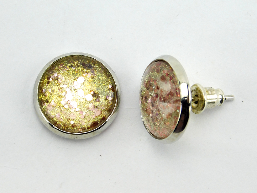 Ohrstecker "Champagnersorbet" in Silber 14mm