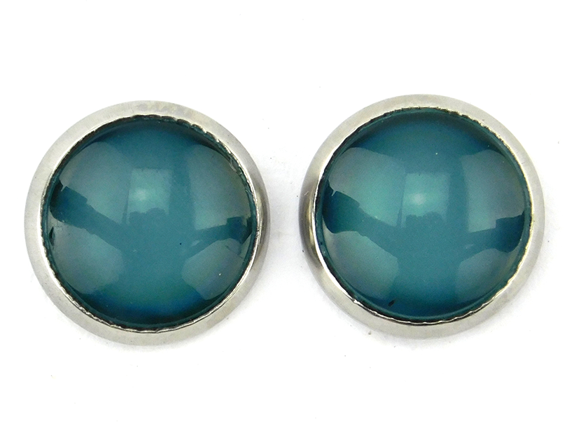 Ohrstecker "Petrolblau" aus Edelstahl 12mm