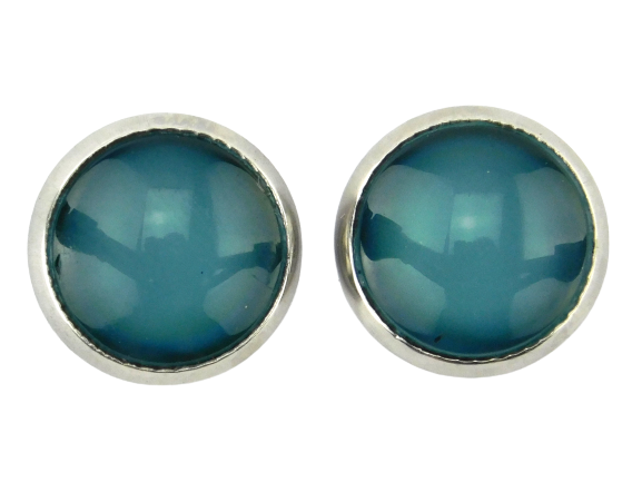 Ohrstecker "Petrolblau" aus Edelstahl 12mm