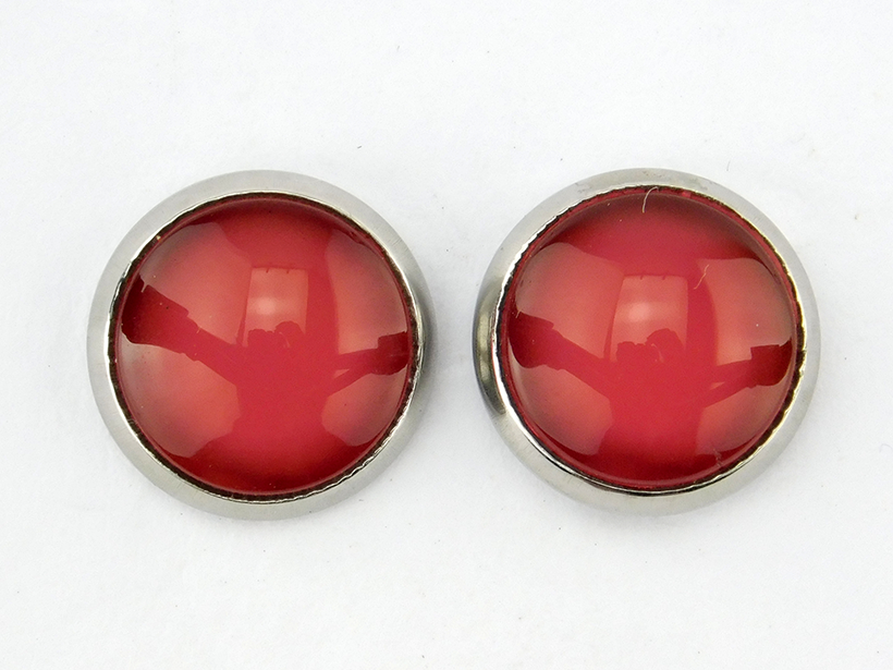 Ohrstecker "Erdbeerrot" aus Edelstahl 12mm