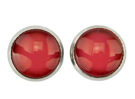 Ohrstecker "Erdbeerrot" aus Edelstahl 12mm