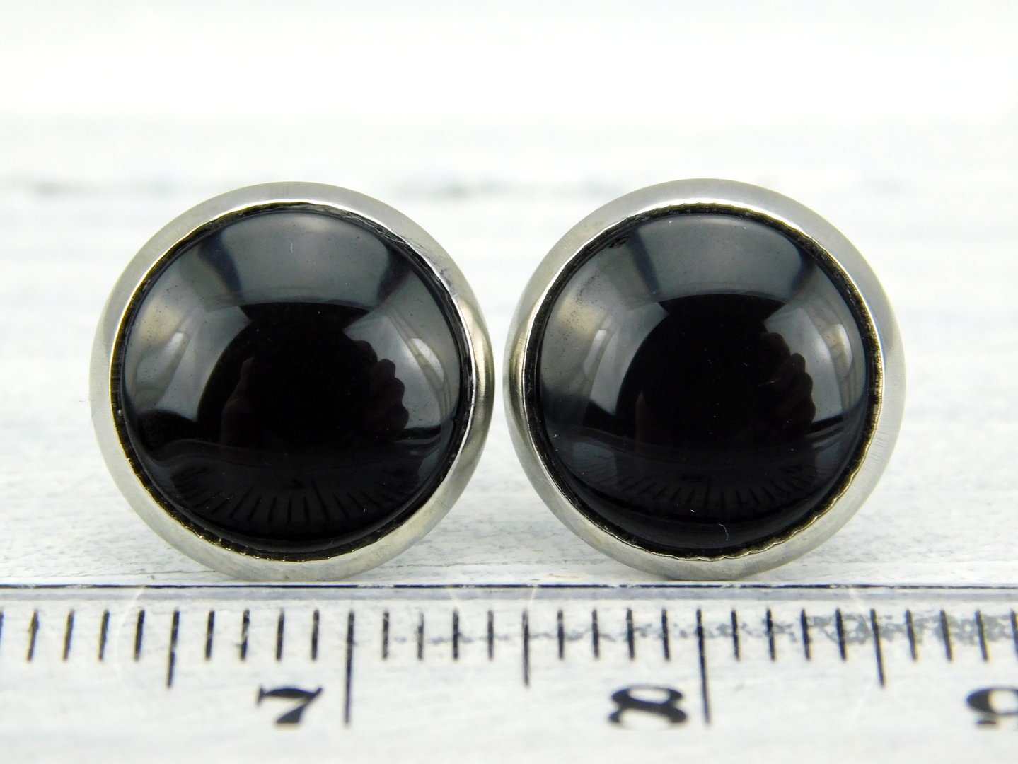 Ohrstecker "Elegant Black" aus Edelstahl 12mm