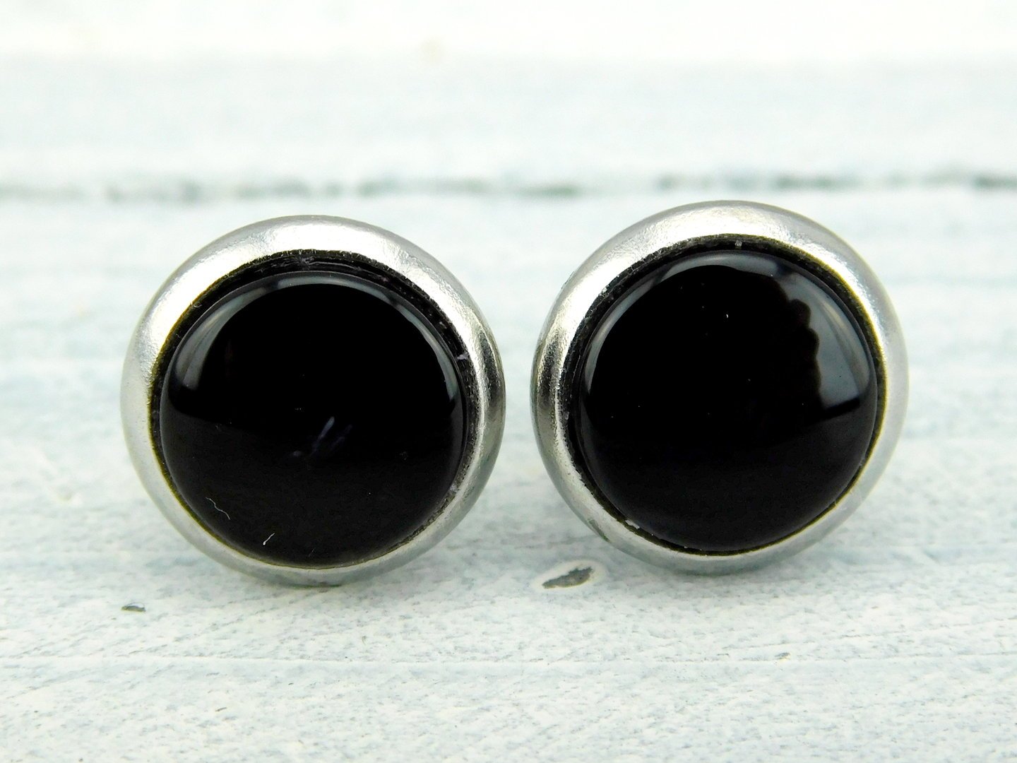 Ohrstecker "Elegant Black" aus Edelstahl 10mm