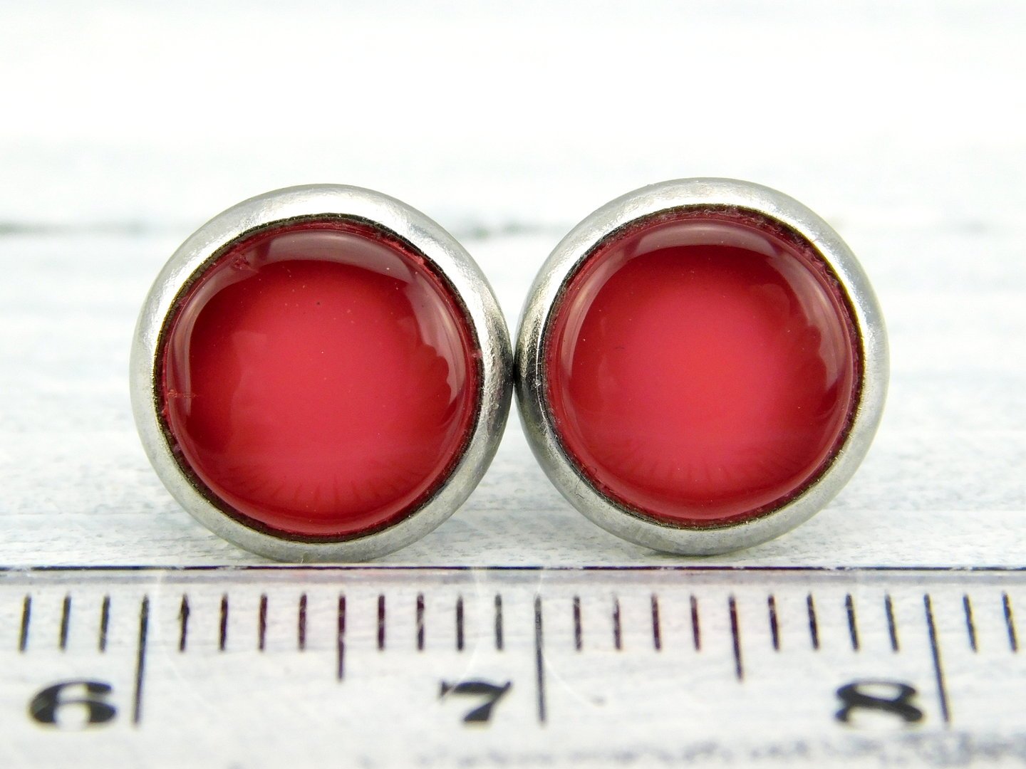 Ohrstecker "Erdbeerrot" aus Edelstahl 10mm