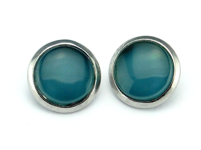 Ohrstecker "Petrolblau" aus Edelstahl 10mm