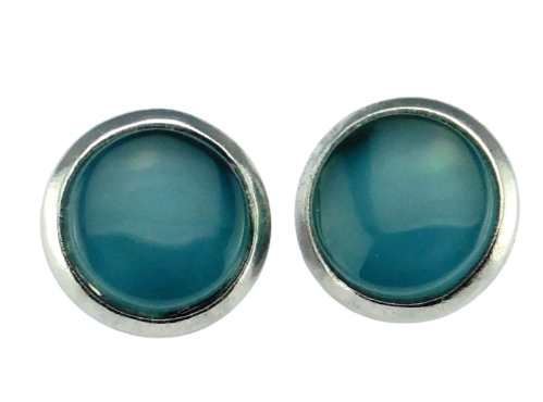 Ohrstecker "Petrolblau" aus Edelstahl 10mm