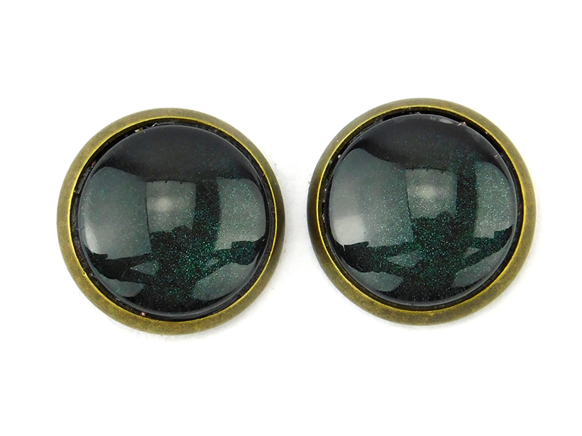 Ohrstecker "Mystic Petrol" in Bronze 12mm