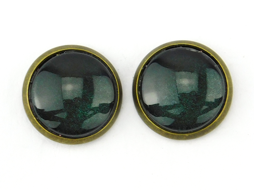 Ohrstecker "Mystic Petrol" in Bronze 12mm