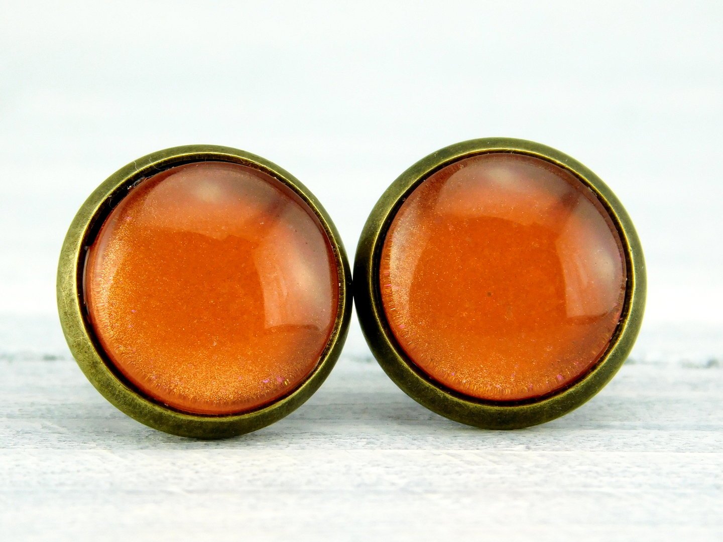 Ohrstecker "Papaya" in Bronze 12mm