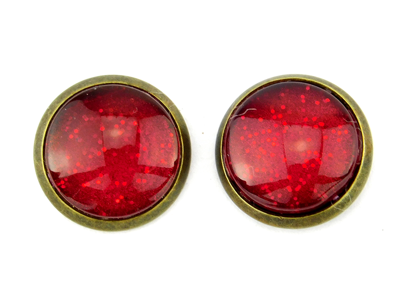 Ohrstecker "Sexy in Red" in Bronze 12mm