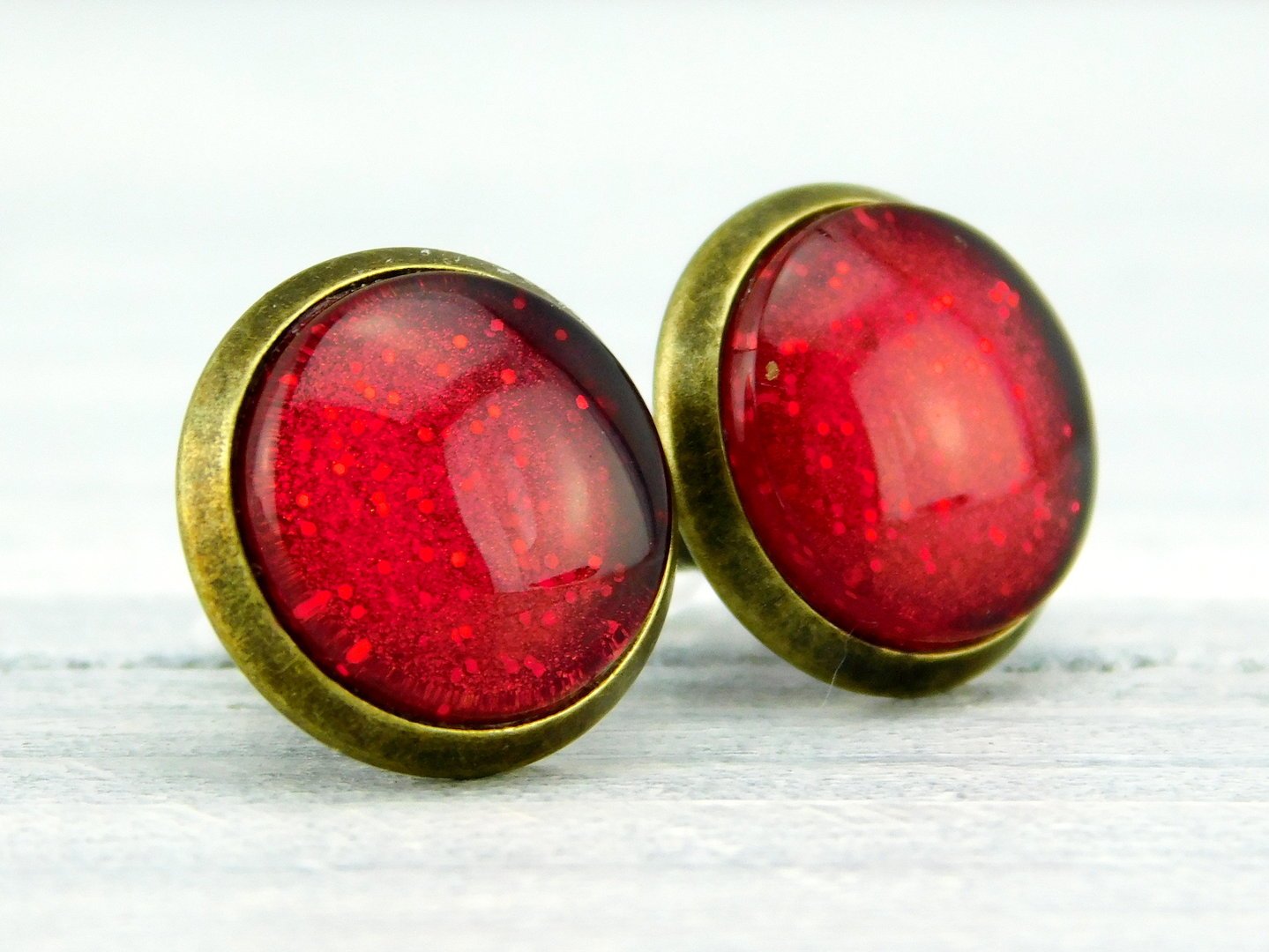 Ohrstecker "Sexy in Red" in Bronze 12mm