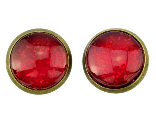 Ohrstecker "Sexy in Red" in Bronze 12mm