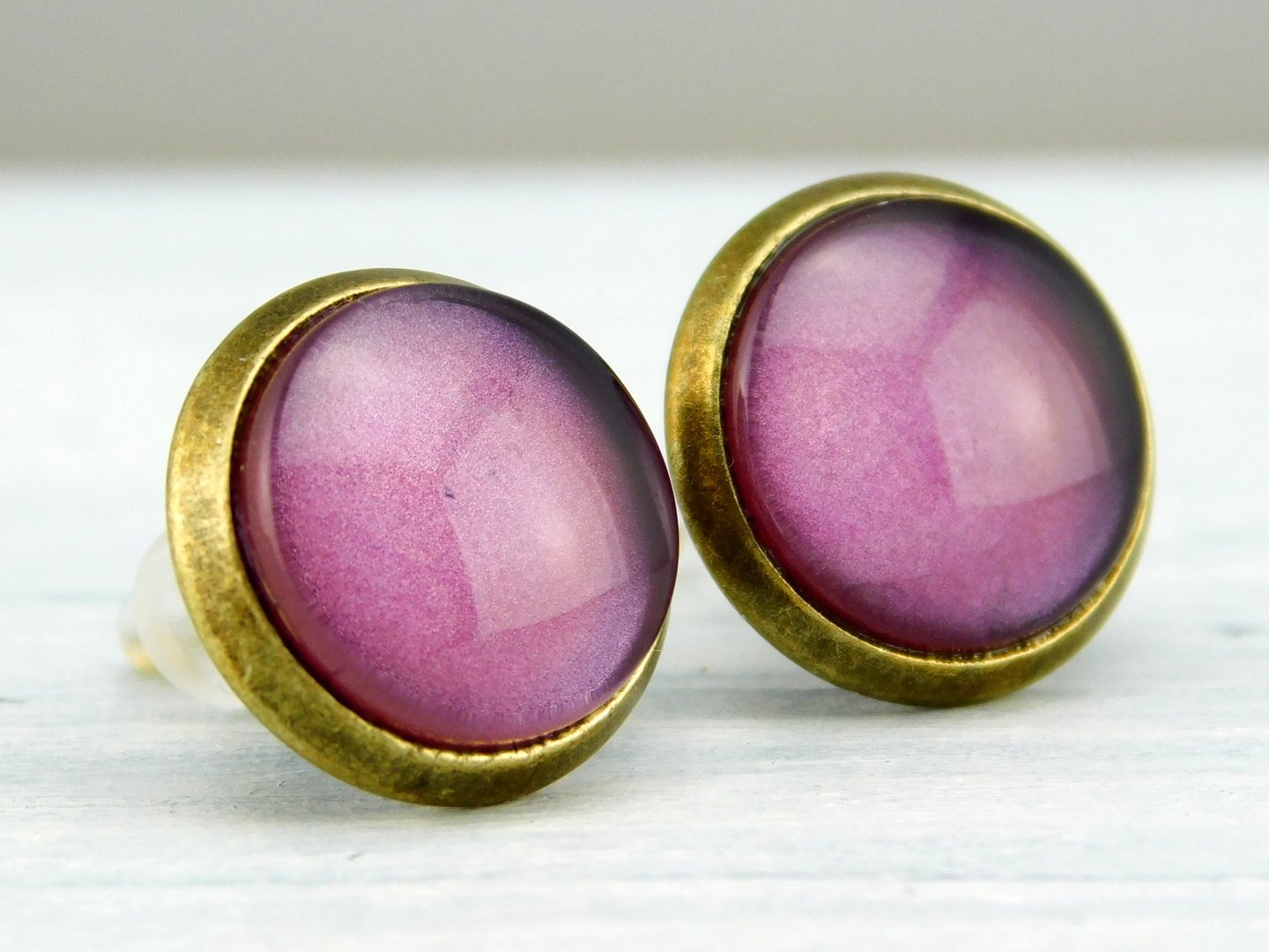 Ohrstecker "Rose Metallic" in Bronze 12mm - Vintage Schmuckstübchen