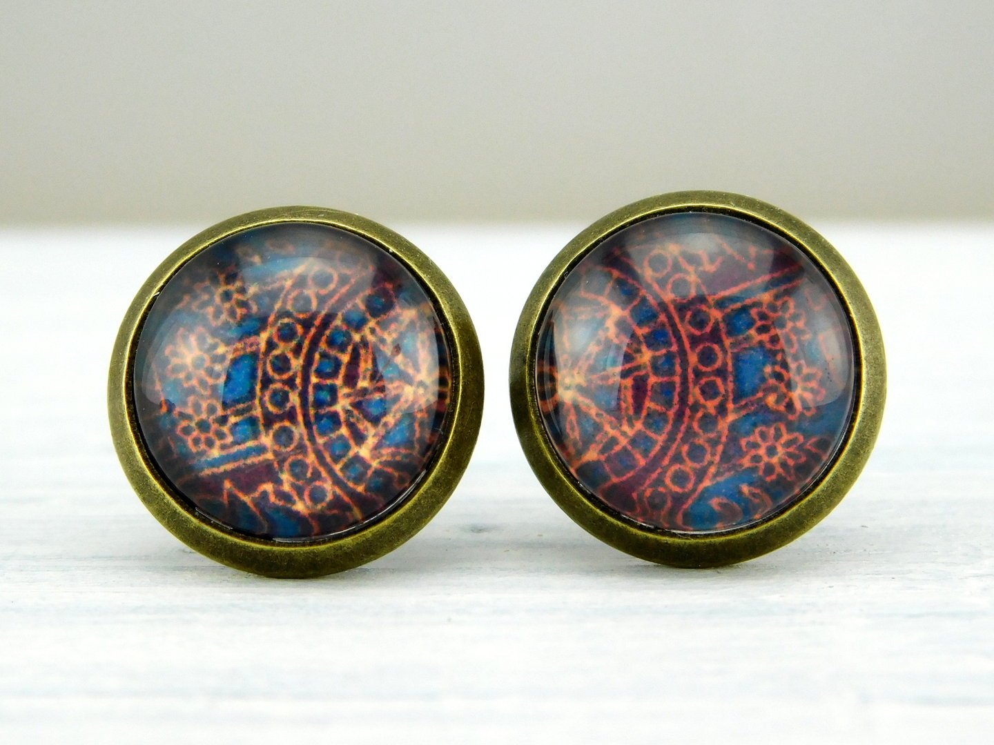 Motivohrstecker "Oriental" in Bronze 12mm