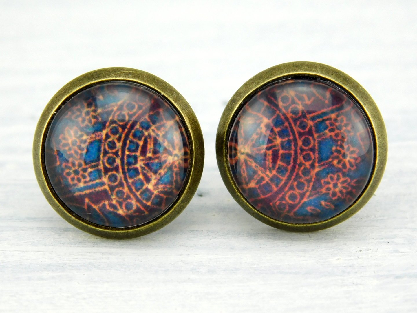 Motivohrstecker "Oriental" in Bronze 12mm