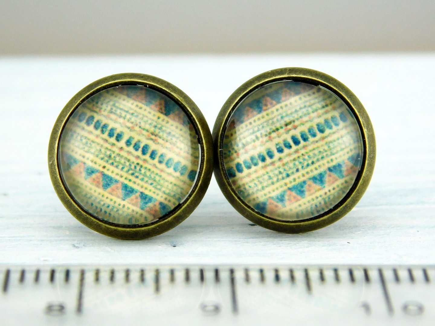 Motivohrstecker "Vienna Vintage" in Bronze 12mm
